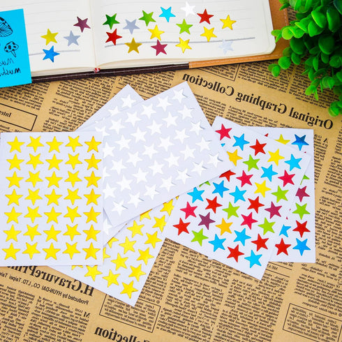 Kenkio 8270 Count Colorful Star Stickers Self-Adhesive Labels, Stars Stickers