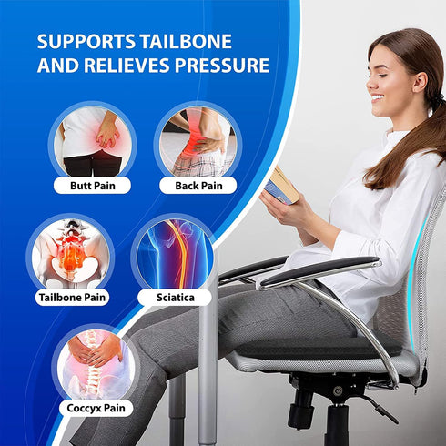 Helishy (16x14x1.65inch) Gel Seat Cushion, Double Thick Egg Gel Cushion for Pressure Pain Relief, Breathable Wheelchair