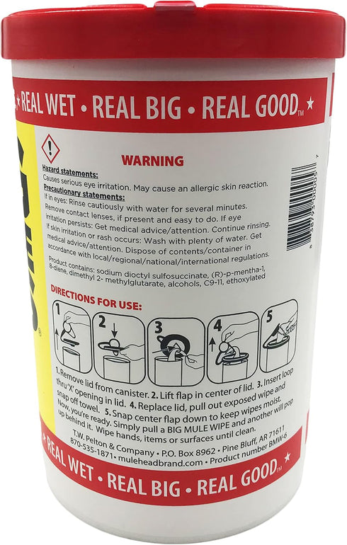 Mule Head Brand XL Heavy-Duty Cleaning Wipes All-Purpose Wipes for Garage, Grease, Ink, Paint & More Home Cleaning, Car