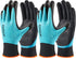 COOLJOB Waterproof Gardening Work Gloves, Non-slip Double Rubber Coated, Unisex Blue, 2 Pairs for Garden Yard
