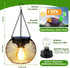 2 Pack, 13.45" Solar Lanterns Outdoor Waterproof Metal Solar Hanging Lights with Hooks & Auto On/Off, Brighter Warm