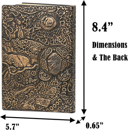 Unlined Journal - Dragon Brass 3D-Embossed Art Pattern Hardcover Notebook Gift, A5 Blank Sketchbook Notepad with 2 Bookmarks, 8.4" x 5.7" (100 Sheets, 200 Pages) by A.F.N.A.L