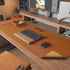 DAWNTREES Dual Sided Desk Mat, Leather Desk Pad, Brown 35.5"x17", with PU Leather Valet Tray Organizer