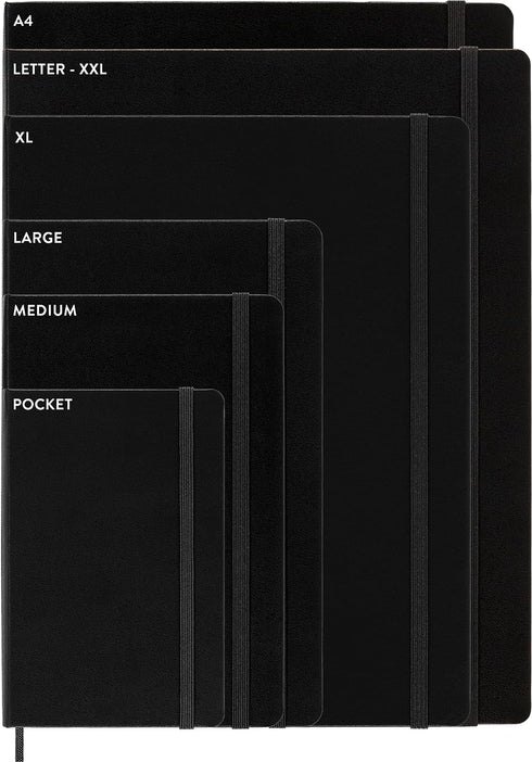 Moleskine Classic Expanded Notebook, Hard Cover, Large (5" x 8.25"), Plain/Blank, Black, 400 Pages