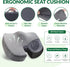FuturaLoom Set, Tailbone Seat Cushion & Adjustable Lumbar Support Pillow Charcoal Memory Foam Back & Pain Relief