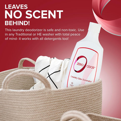 16oz Zero Odor Laundry Odor Eliminator - Permanently Eliminate laundry Odor Patented Molecular Technology Best