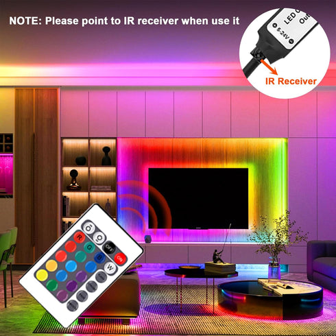 2x6.56Ft 40-60in IP65 LED Strip Lights Kit, RGB LED Lights Strip for TV LED Backlight, Color Changing Strip Light