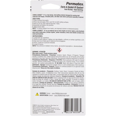 Permatex 80008 Form-A-Gasket #1 Sealant, 3 oz