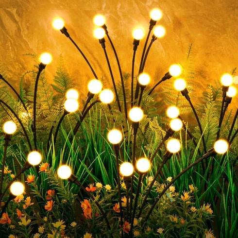 ASMAD Solar Lights Outdoor(4 Pack,32 LEDs), Solar Garden Lights, Outdoor Decorations, Firefly Light