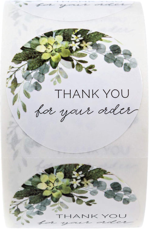 Thank You for Your Order Stickers – 500 Thanks for Your Business Labels, 1.5" Round Small Business Envelope Seals