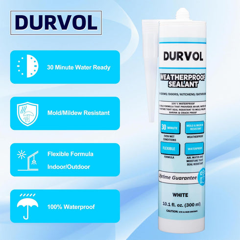 Weatherproof Sealant Waterproof Caulk & Seal Pack of 2 White