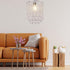 2-Tiers H13.39''X D9.84'' Chandelier Shades, Mini Crystal Shade, Acrylic Beaded Hanging Lampshade, Modern Pendant Light