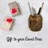 Mie Creations Geometric Pen Holder for Desk, Wooden Cute Pretty Desktop Organizer for Makeup Brushes