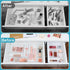 88PCS Set, 5-Size Vtopmart Clear Plastic Drawer Organizers Versatile Bathroom Drawer Organizer Trays, Storage Bins