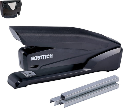 Bostitch Office Black Executive Stapler (INP20-BLK), 20 Sheet Capacity, One Finger Stapling, 210 Staples, Integrated