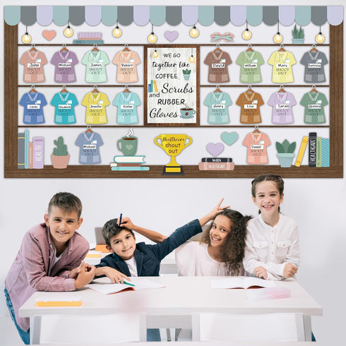 Healthy Bulletin Board Set for Healthcare Workers, DIY Crafts Health Shout Out Cutouts for Nursing School Classroom