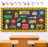 Whaline Construction Bulletin Board Set with Glue Points Positive Saying Learning Zone Cutouts for Educational Wall