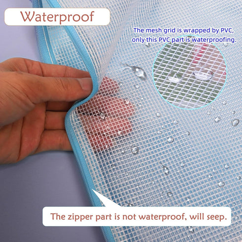 Mesh Zipper Pouch Bags, 24pcs A4 Zipper Pouches for Organizing, Plastic Zipper Bags for School Home Office