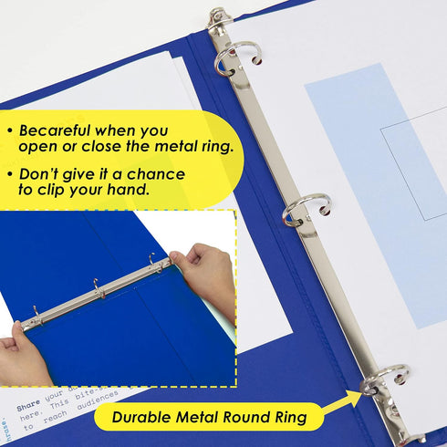 BAZIC 3 Ring Binder 1/2" Economy View Binders Organizer - Blue, Round Ring, Holds 100 Sheets, for School Office Home,