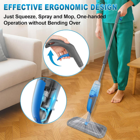 3 BPAWA Spray Mops for Floor Cleaning - Microfiber Wet Dry Dust Mop for Hardwood Laminate Wood Tile Vinyl Floors