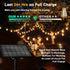 60FT Bulb 15 Stright Solar String Lights Outdoor Weatherproof with Remote, Solar Powered LED Edison Sockets Outdoor