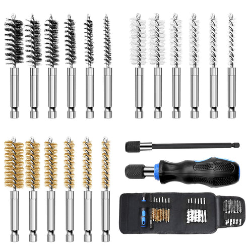 MAXAMN Wire Brush for Drill 18-Pack, Wire Brushes for Cleaning Rust Tube
