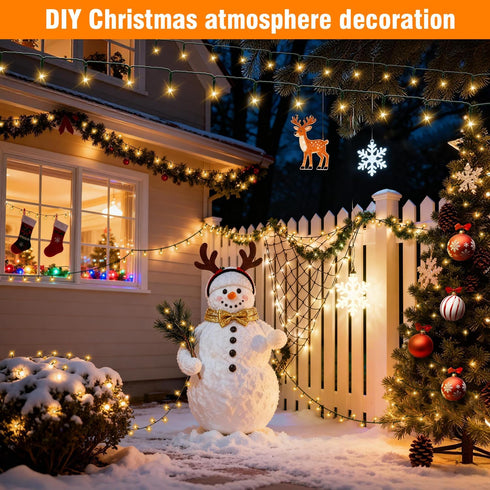 200 (66FT) Nisocy LED Christmas Connectable String Lights Outdoor Waterproof Warm White Fairy Lights with Plug, Tree