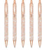 Gullor 5 Pcs Glitter Click Ballpoint Pens, Black Ink Medium Point 1mm for Office Supplies Gift (Gold)