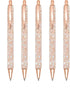 Gullor 5 Pcs Glitter Click Ballpoint Pens, Black Ink Medium Point 1mm for Office Supplies Gift (Gold)