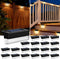Solar Deck Lights Outdoor 20 Packs, Solar Powered LED Step Lights Waterproof