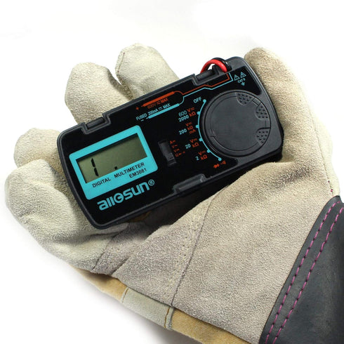 ALLOSUN-EM3081 Digital Multimeter, Pocket Size DMM, Multi Tester for Amp/Ohm/Volt, Diode and Continuity Test