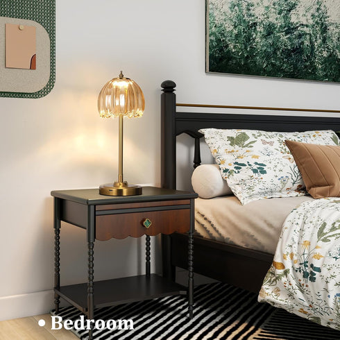 5" 4.25" 1 Pack Shenmoyl Tulip Lamp Shades Replacement, Dia. * H Amber Glass Sconce Shade Heavy and Thick for Wall