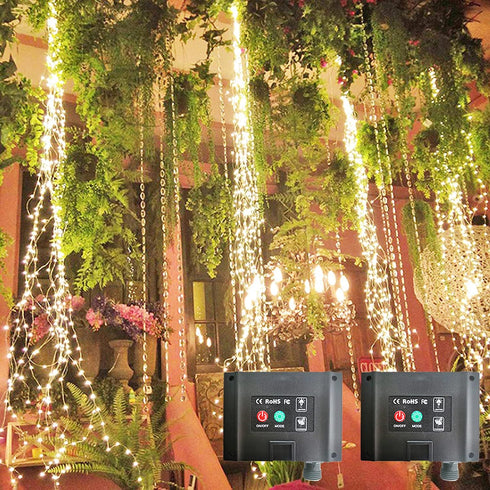 SHUKAN 2 Pack 220 LED Firefly Bunch Lights, 8 Flashing Modes Waterproof