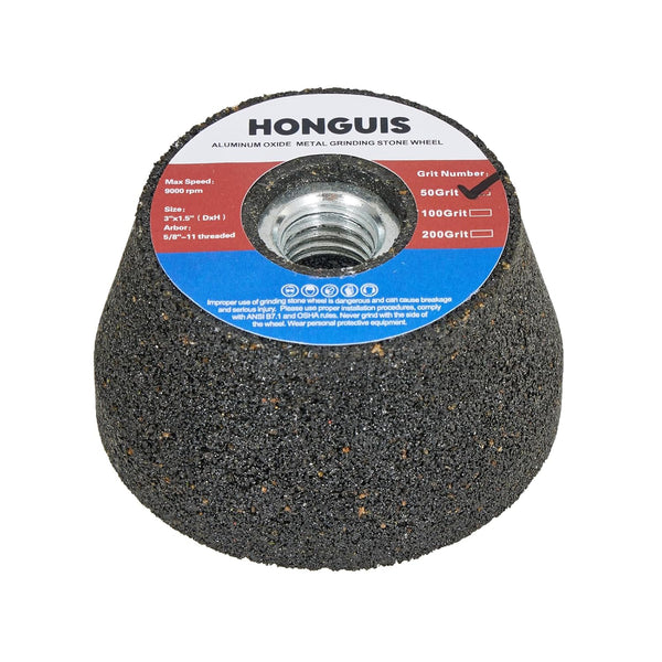3 Inch Grinding Stone Wheel for Metal, 50 Grit Aluminum Oxide Flaring Grinding Cup Wheel for Rust Removing