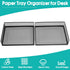 Wire Mesh Paper Tray Desk File Organizer, 2 Pack Stackable Metal Front-Load Document Trays for Office Supplies