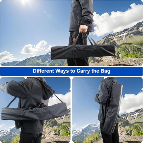 47 Inch 600D Tripod Carrying Case - Oxford Tripod Bag with Shoulder Straps and Dual Handles Full Zippers for Lights