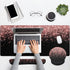 Britimes Set 4in1 35.4x15.7 inches Rose Gold Pink Keyboard Mouse Pad Black Golden Large Mousepad+Keyboard Wrist