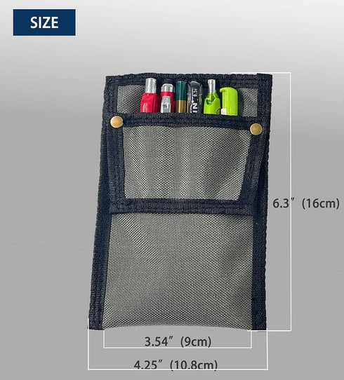 SUCHI Pocket Protector Pen Holder Organizer for Shirts, Multi-Purpose Pouch for School, Office, 2 PACK (Gray and Blue)