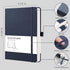 RETTACY Notebook Journal - A5 College Ruled Notebook with 192 Numbered Pages, Notebook for Work, School, Writing, 100 GSM Acid-Free Paper, Leather Hardcover, Inner Pocket, 5.7'' × 8.3'' (Navy Blue) by RETTACY