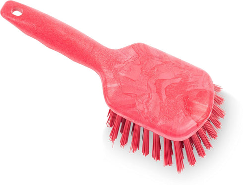 SPARTA 40541EC05 Plastic Scrub Brush - Utility Kitchen Brush with Hanging Hole for Cleaning, 8 Inches, Red