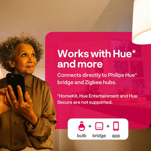 Bulbs, A19 Dimmable Bulb, E26 Bulb 60 806lm, 2-Pack innr Smart Light Zigbee, Works with Philips Hue* and Alexa (Bridge