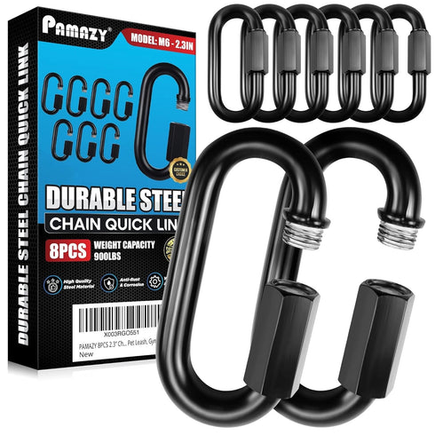 8PCS 2.3” Chain Quick Links, Heavy Duty Anti-Rust Carabiner for Chain Connecting, Key Chain, Pet Leash
