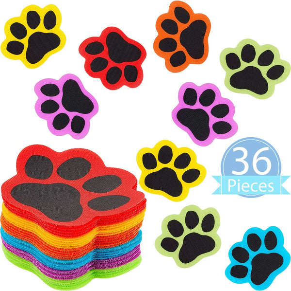 Outus 36 Pcs Paw Carpet Markers, 5'' Spots for Classroom, Carpet Dots for Line Up Sitting Spot, Back to School Teacher