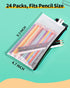 Smarpau Pencil Pouch 24PCS, 9.3" x 4.7" Waterproof Zipper Bags for Organizing, Travel, Office, Home Storage - Black