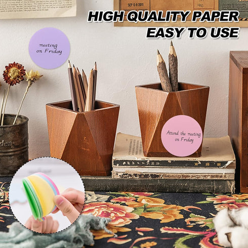 Sticky Notes, 12 Colors Round Bright Colorful Self-Sticky Pad, 2.36 x 2.36 Inch, 600 Sheets for School Office