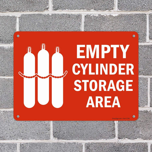 SmartSign "Empty Cylinder Storage Area" Sign | 10" x 14" Aluminum