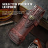 Omesio Pocket Knife Sheath Big (L) - 5.28" Leather Knife Sheath for Belt, Horizontal Carry, Brown Leather for Folding