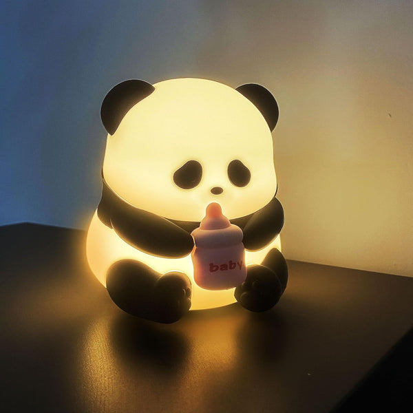 Cute Silicone Panda Night Lights, Rechargeable LED Animal Decor Night Lights for