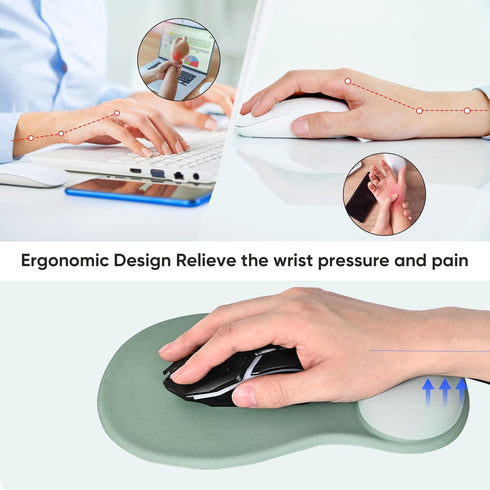 WINTOJO (JMP-034) Ergonomic Mouse Pad with Gel Wrist Rest Support Comfortable Gaming Mouse Pad Pain Relief Mousepad