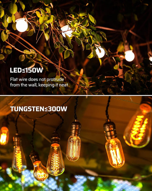Dimmer Dimmer Dimmer 100FT Dimmable Bulbs DEWENWILS Outdoor for String Lights, Remote Switch, Weatherproof Plug, Range